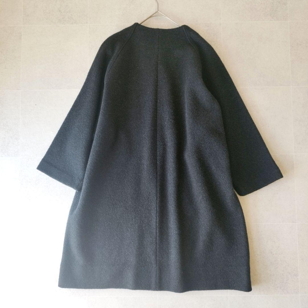 L　evam eva PRESS WOOL COAT コクーンシルエットコート