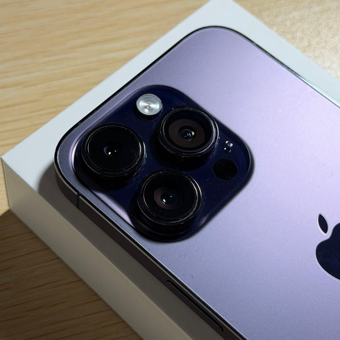 【バッテリー100%】iPhone 14 Pro ディープパープル　128GB