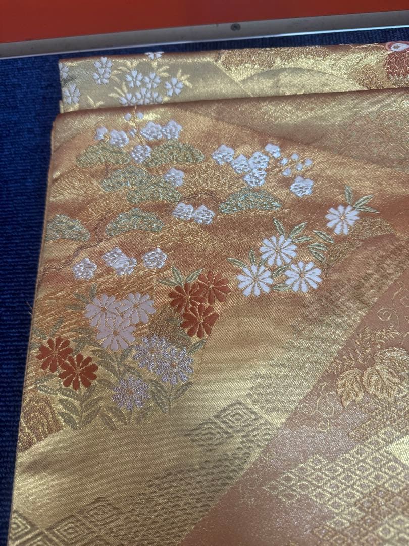 2671袋帯 古代彫金紋 西陣織 金糸　高級上質上品　約440cm 未使用