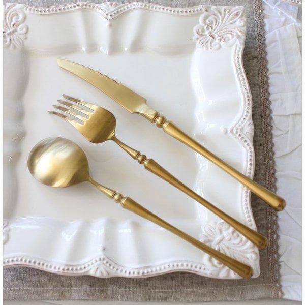 未使用 ゴールドカトラリー ディナー & デザート スプーン フォーク ナイフ