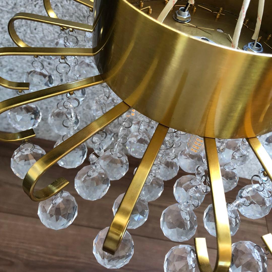 送料無料　シーリングライト　クリスタル　ゴールド　ゴージャス　シャンデリア　照明
