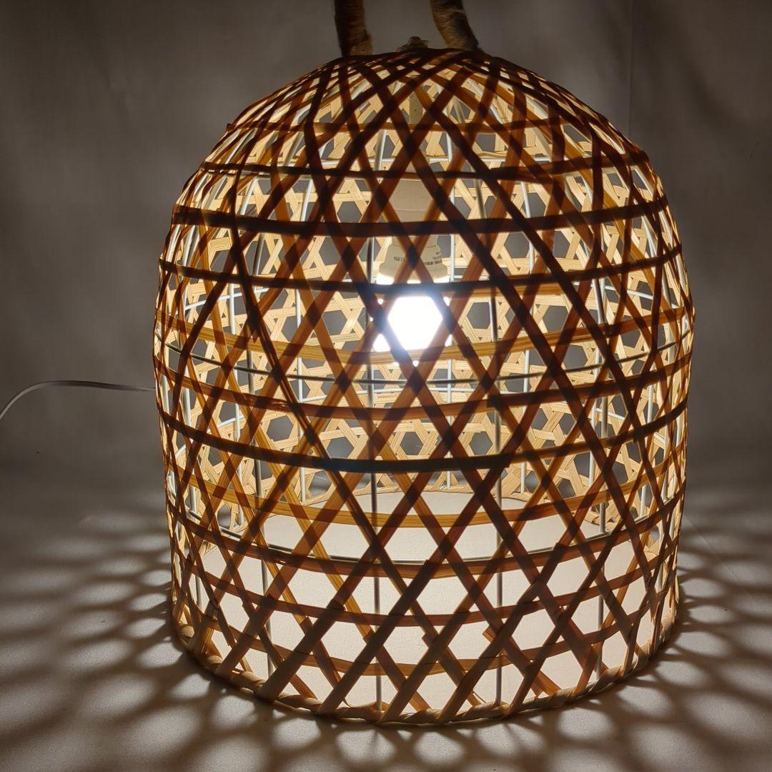 竹カゴ　ランプ　吊り下げ照明　竹あかりシリーズ