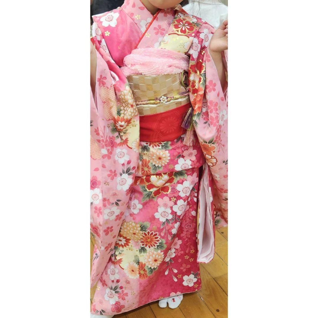 七五三 女の子 ピンク 着物セット 草履付き
