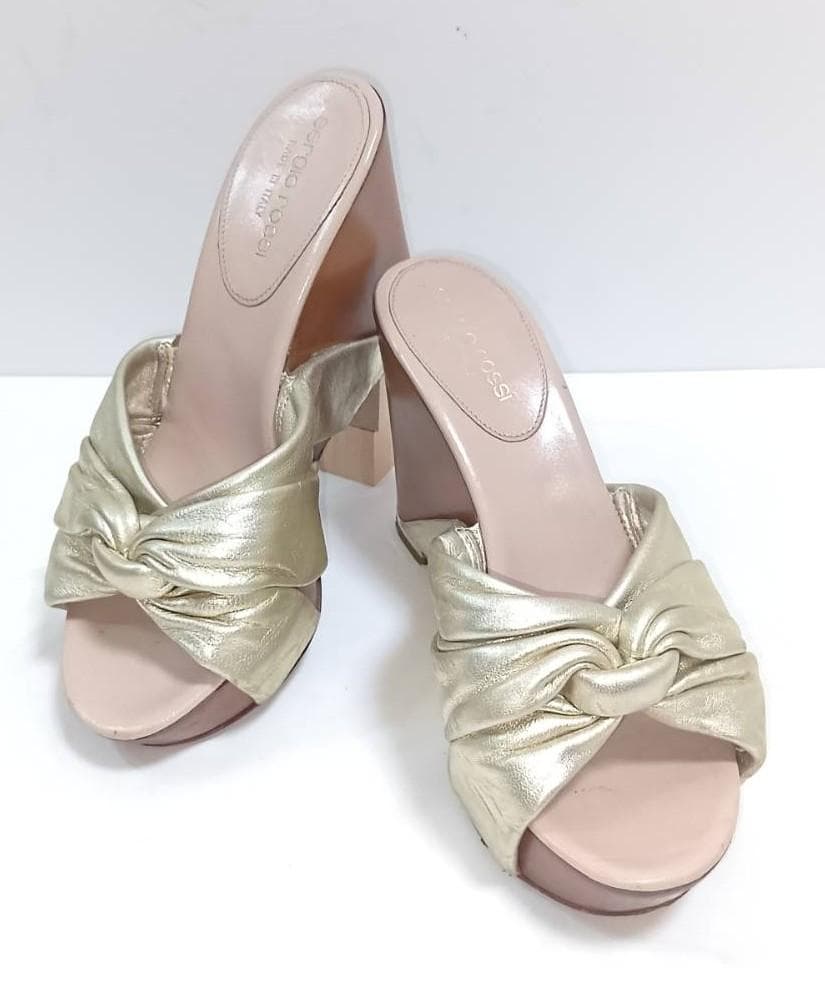 【セット売り】セルジオロッシ 2足 まとめ売り 35.5 厚底 本革 レザー