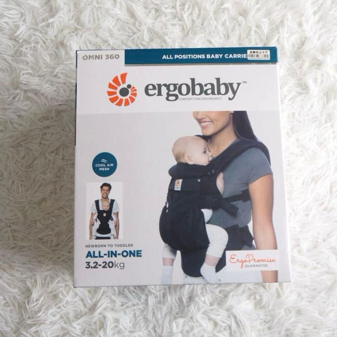 美品 エルゴ オムニ360 クールエア 抱っこ紐 新生児 前向き 黒