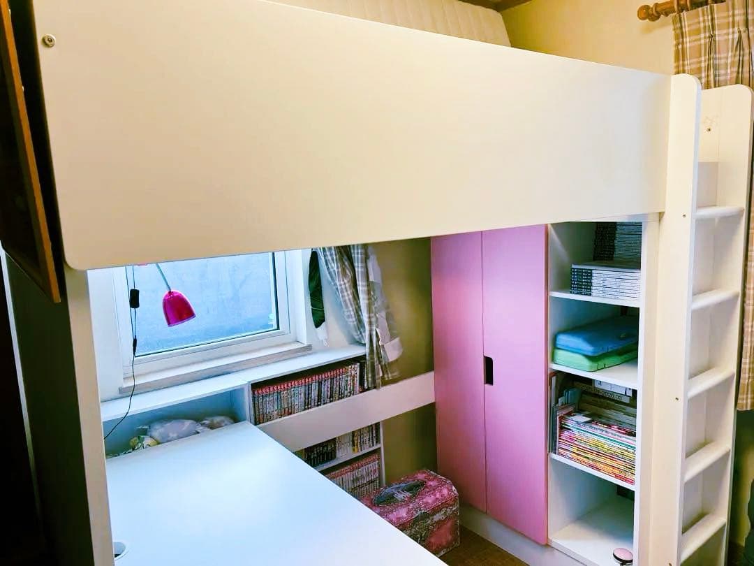 引取り限定⭐︎IKEA STUVA ロフトベッド ピンク
