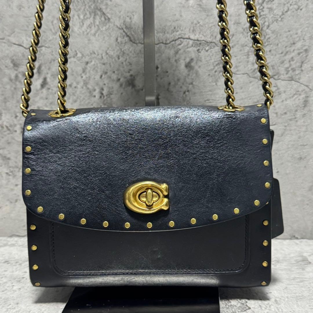 極美品✨️コーチ 2way ショルダーバッグ パーカー18 ターンロック 黒