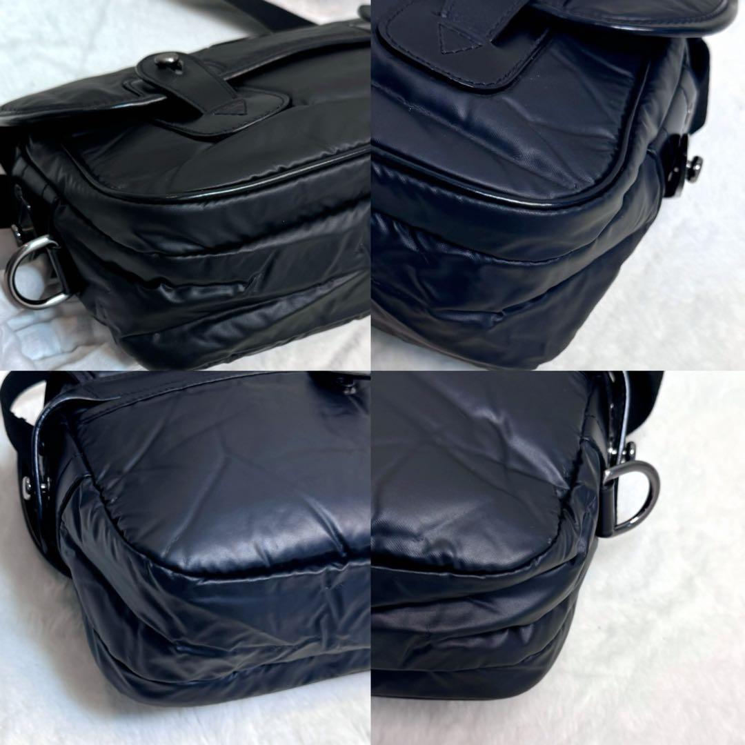 【極美品】ハンティングワールド　ショルダーバッグ　レザー　バチュークロス　黒