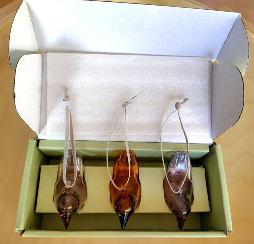 イッタラ  ミニ ガラス バード 3個セット （ミックスカラー）