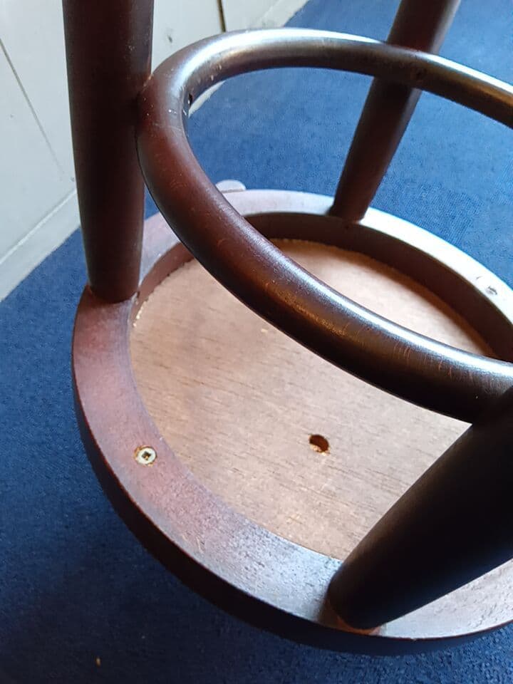 木製バースツール 背もたれ付き 全長約86cm ヴィンテージ