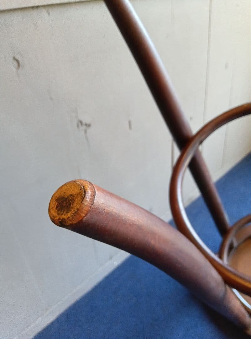 木製バースツール 背もたれ付き 全長約86cm ヴィンテージ