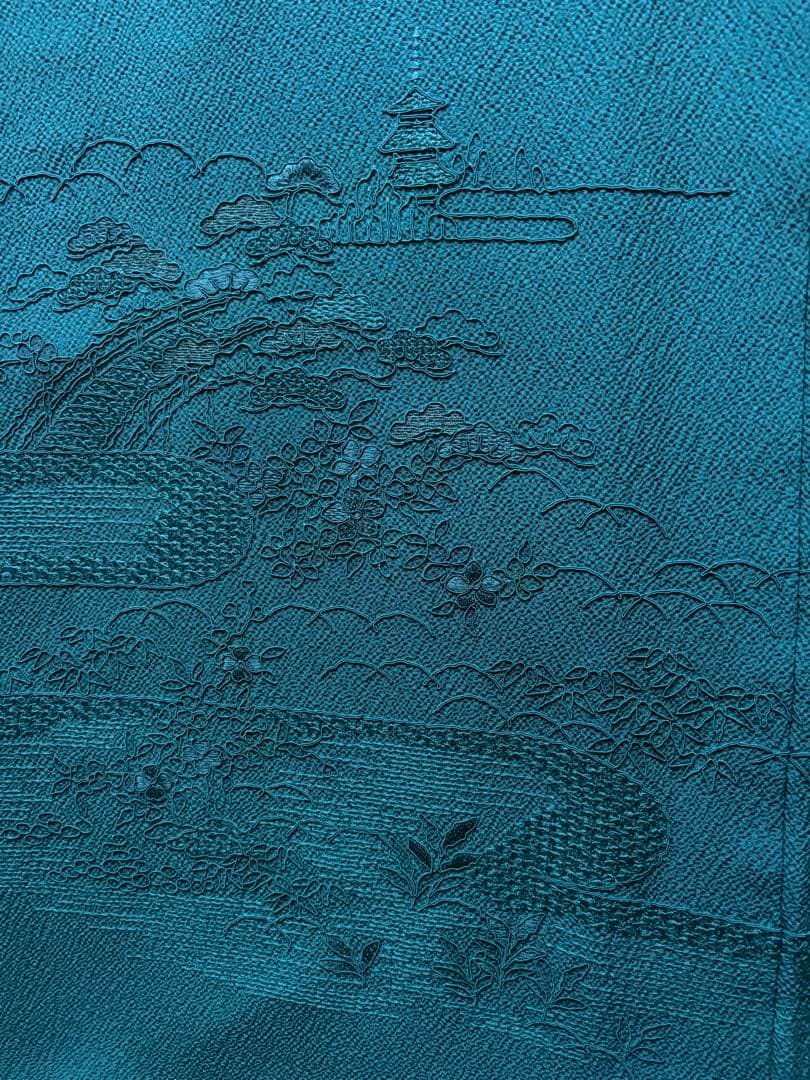 訪問着　ちりめん正絹　汕頭柄