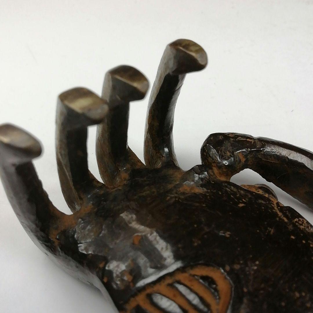 Ｔ７２４　蓋置　『蝋型鋳銅　蓋置』『蟹』『牧田秀雲 作』　共箱　茶道具