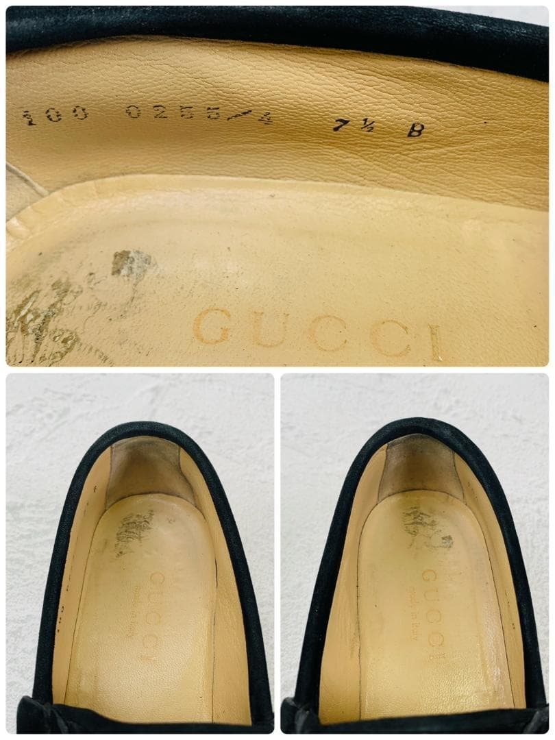 ち*ぱ様 【良品】GUCCI ホースビットローファー スエード シルバー金具 黒