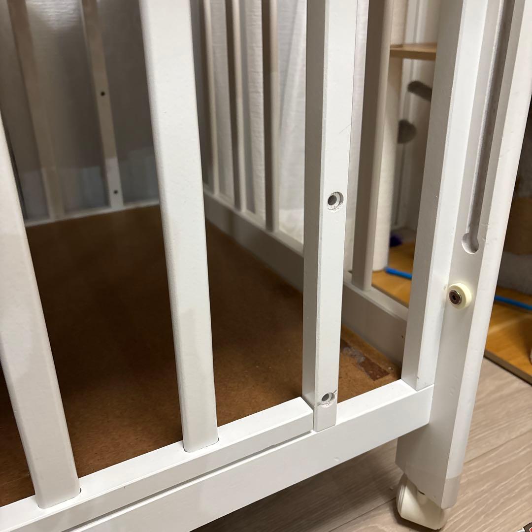 KATOJI カトージ　ミニベッド ホワイト 60x90cm キャスター付き