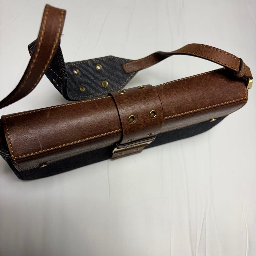 クリスチャンディオール ストリートシック デニム レザー ワンショルダーバッグ