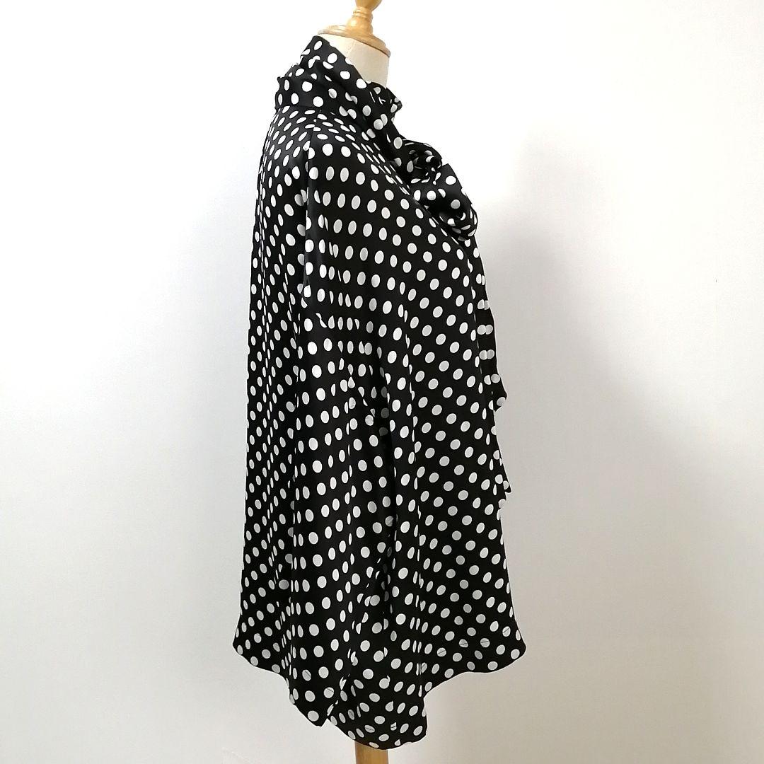 極美品✨ サンローラン　近年モデル　ドット ブラウス　ボウタイ　リボン　ゆったり