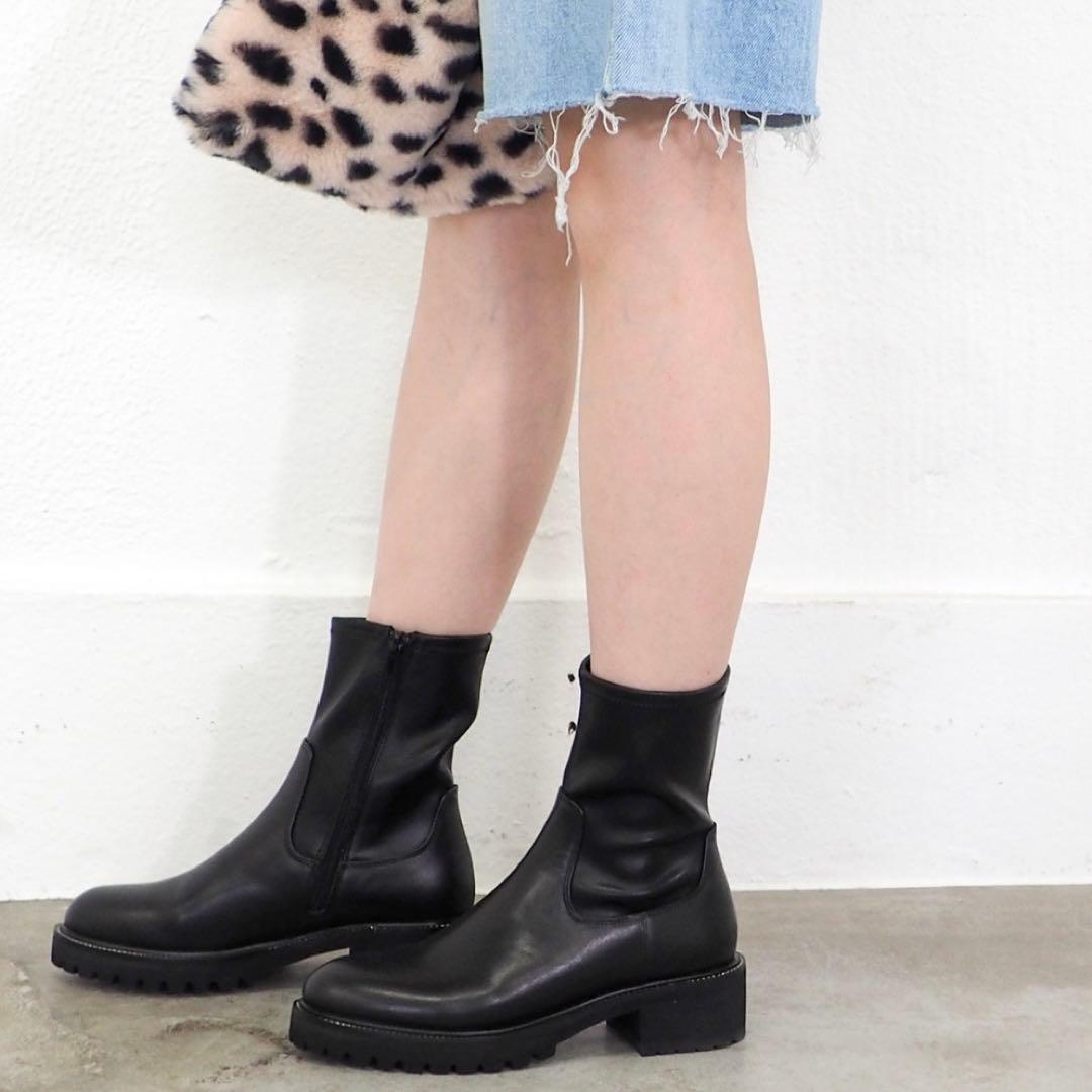 未使用　cavacava 軽量｜厚底ストレッチブーツ 23.5cm
