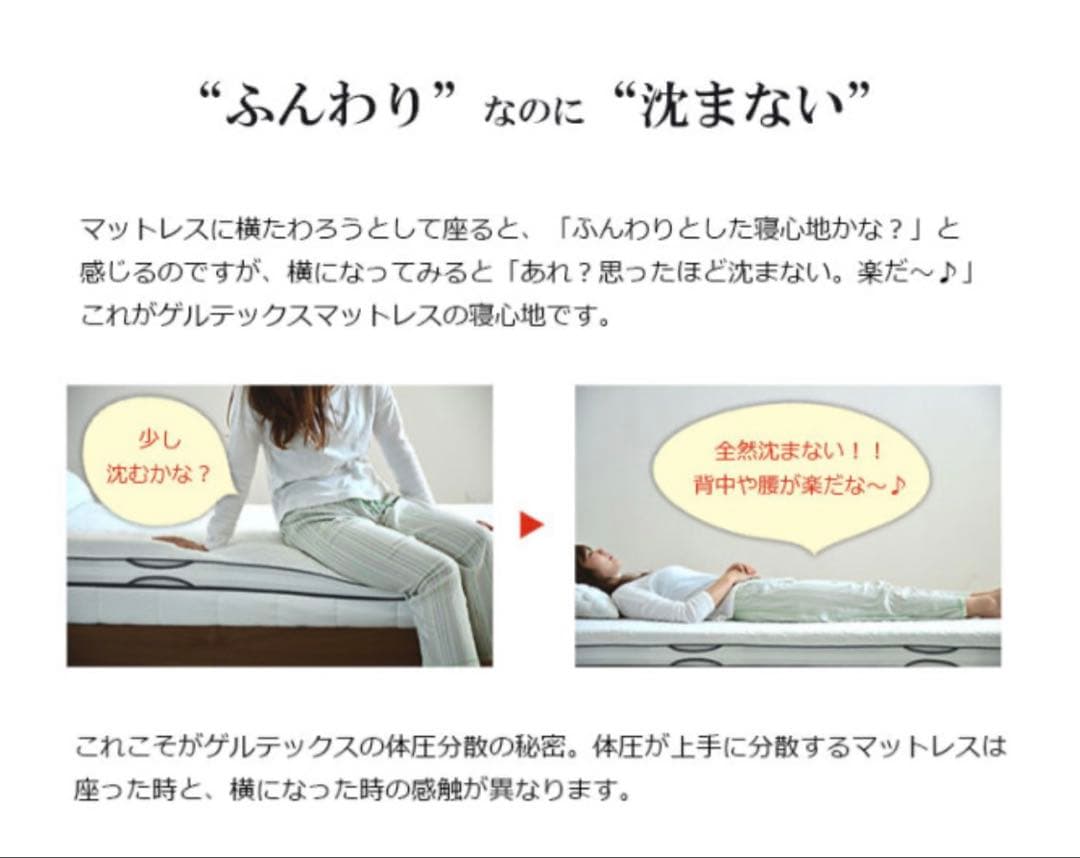 GELTEX® Quantum Touch 240 ダブル　ベッドフレーム付き