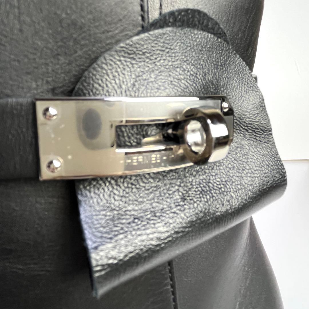 36.5 エルメス サンジェルマン ショートブーツ　黒 レザー　23.5