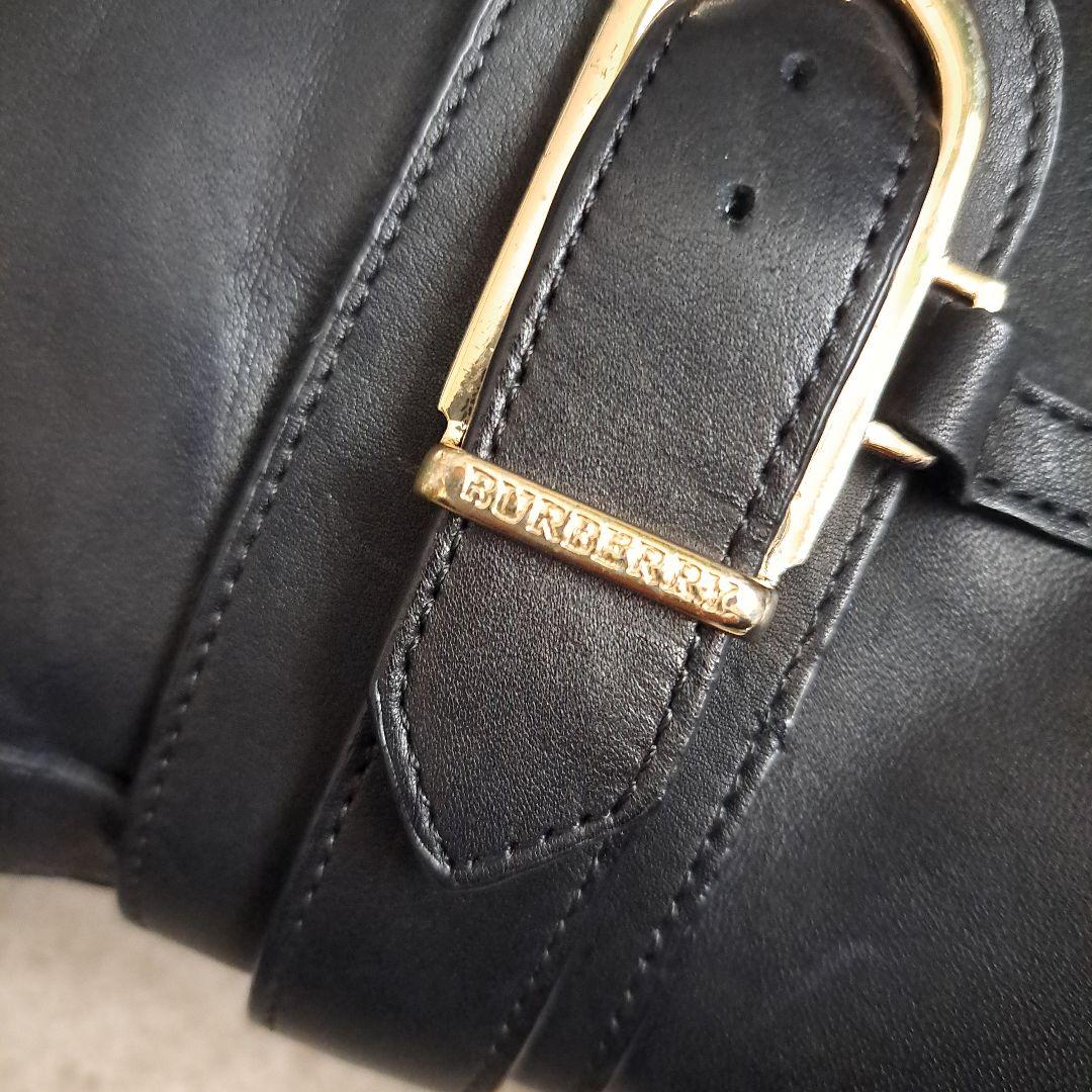 美品●バーバリーBURBERRY●刻印入り金具付きブラック ロングブーツ7