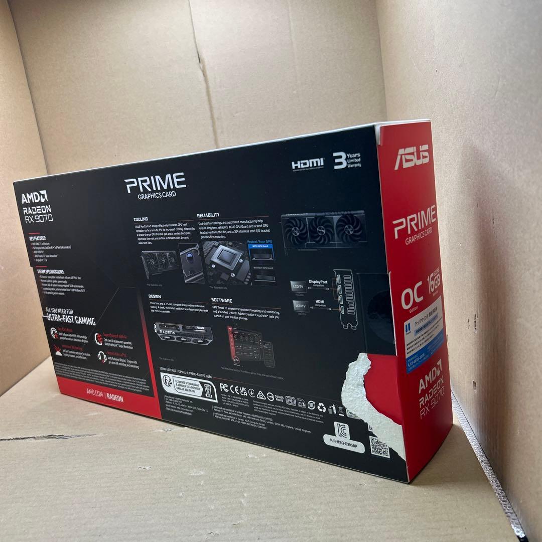 ASUS AMD Radeon RX9070 ビデオカード　16GB