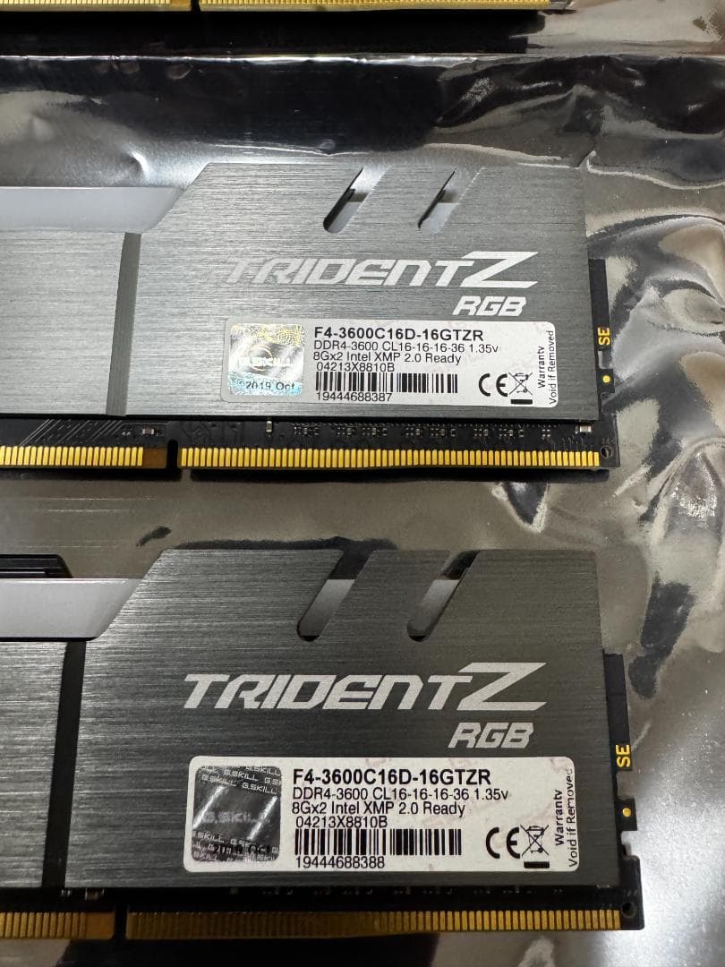 G.Skill F4-3600C16D-16GTZR × 2セット 計32GB