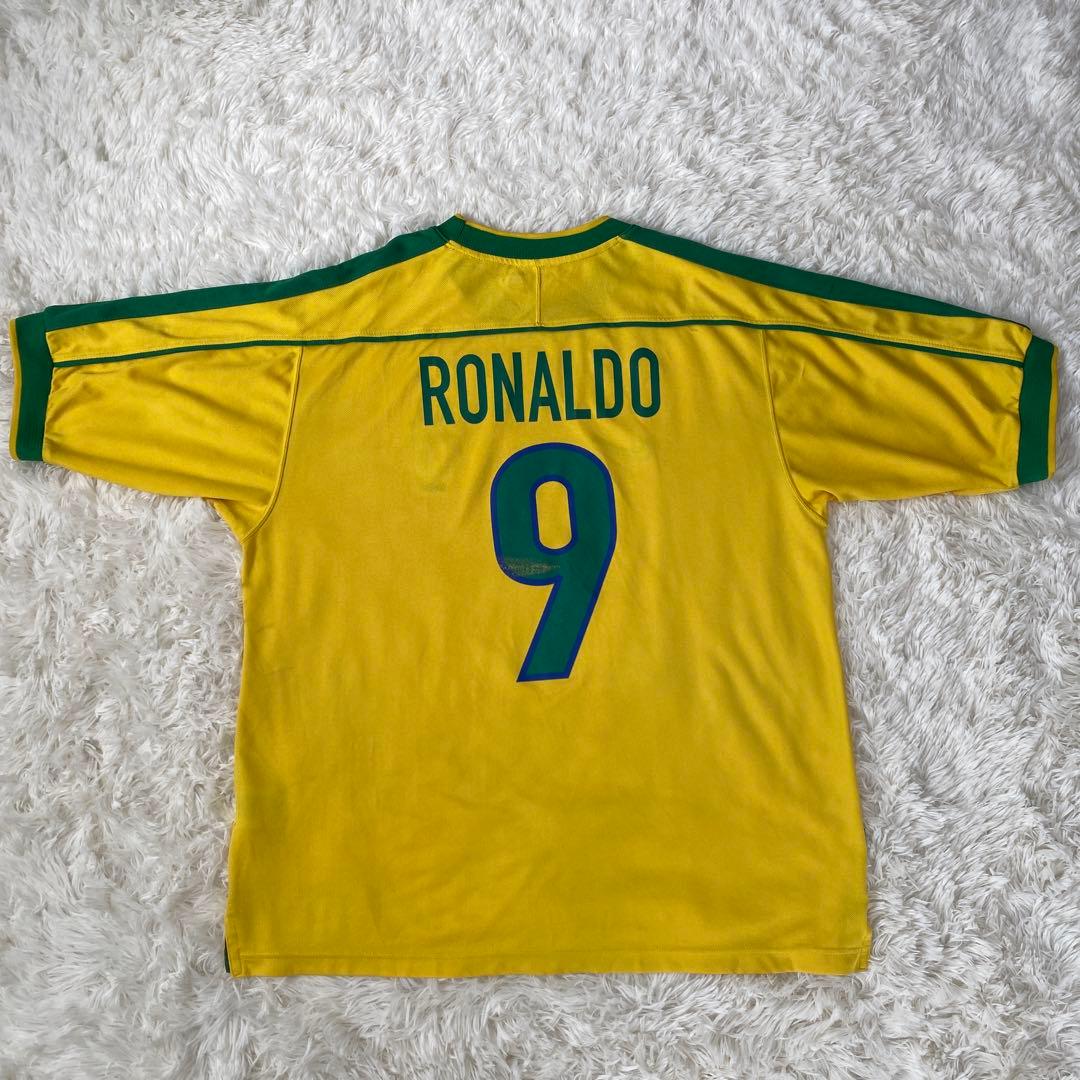 【ナイキ】　ブラジル代表　ロナウド　98フランスW杯　当時物　イギリス製　XL