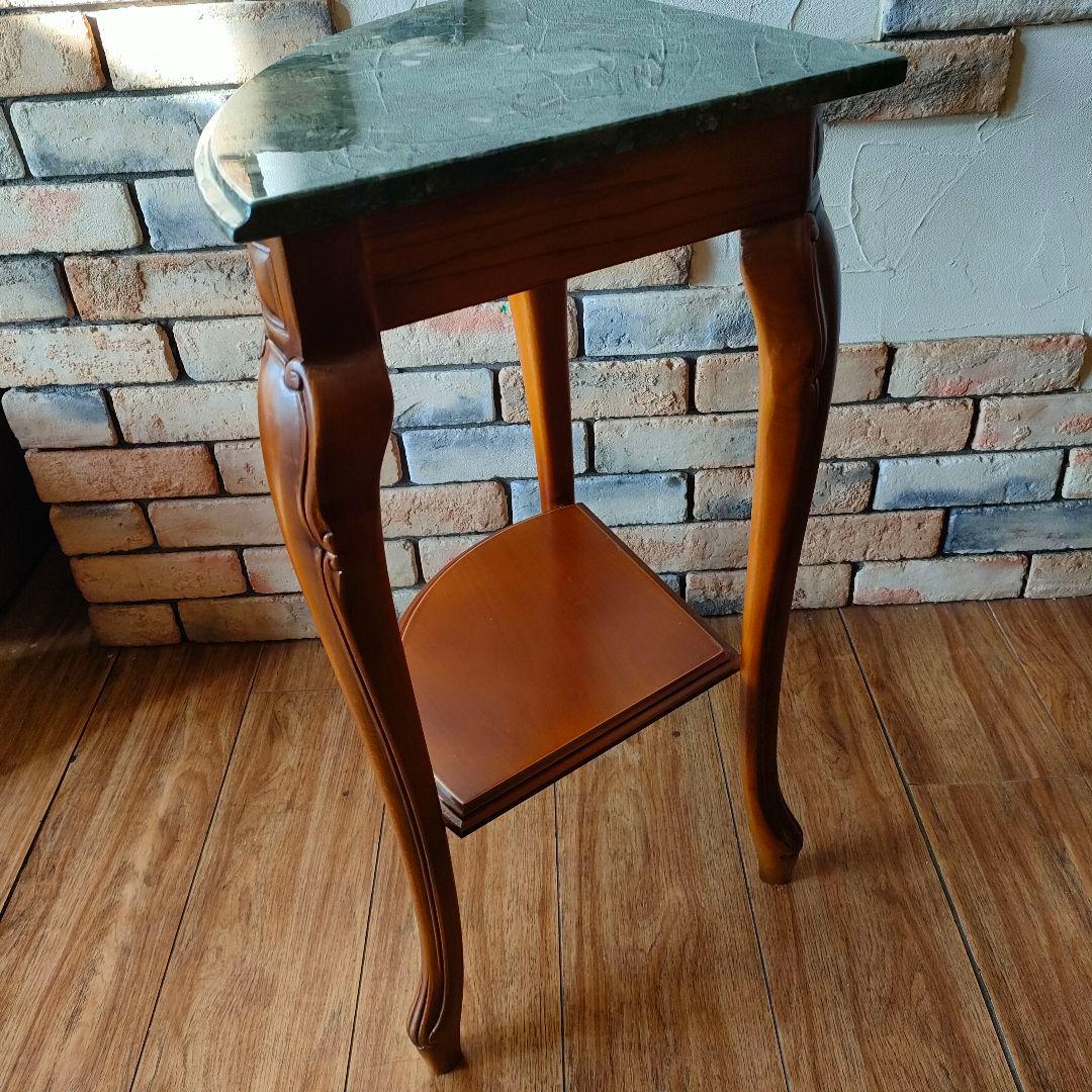 美品 大理石 イタリア製 猫脚 コーナーテーブル コンソールテーブル