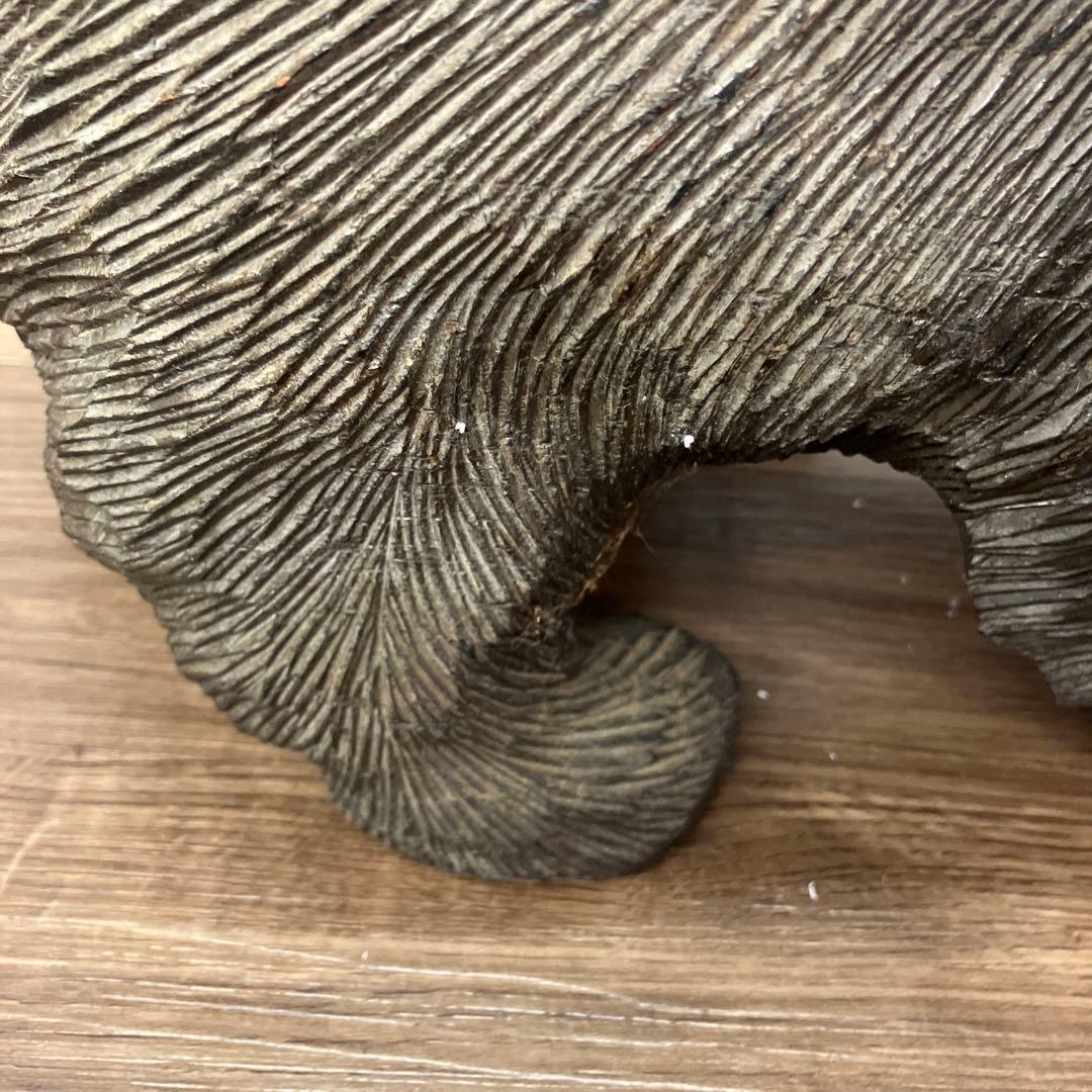 E-4 ③木彫りの熊 鮭背負い 置物 北海道 民芸品 アンティーク 木彫り 熊