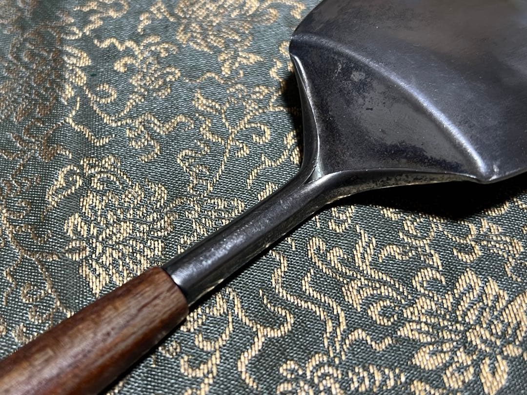 炉用灰匙 銀製 木製の柄