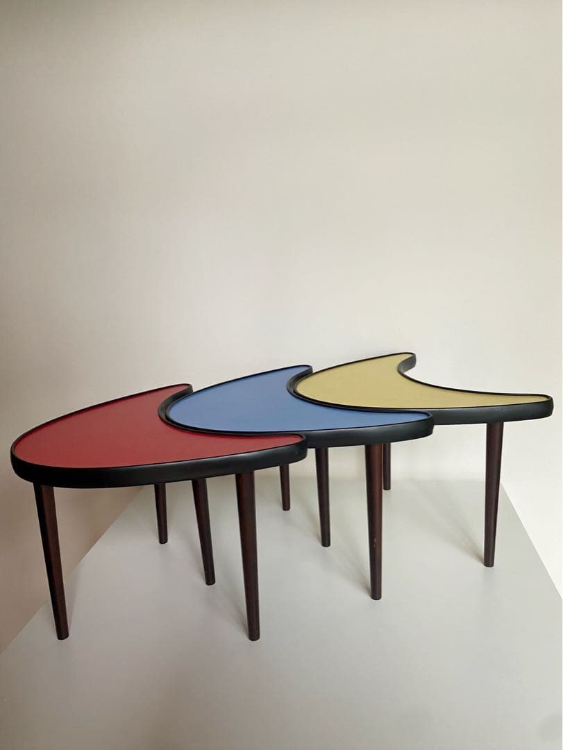 ビンテージ アンティーク 60s 70s サイドテーブル 黄 ミッドセンチュリー