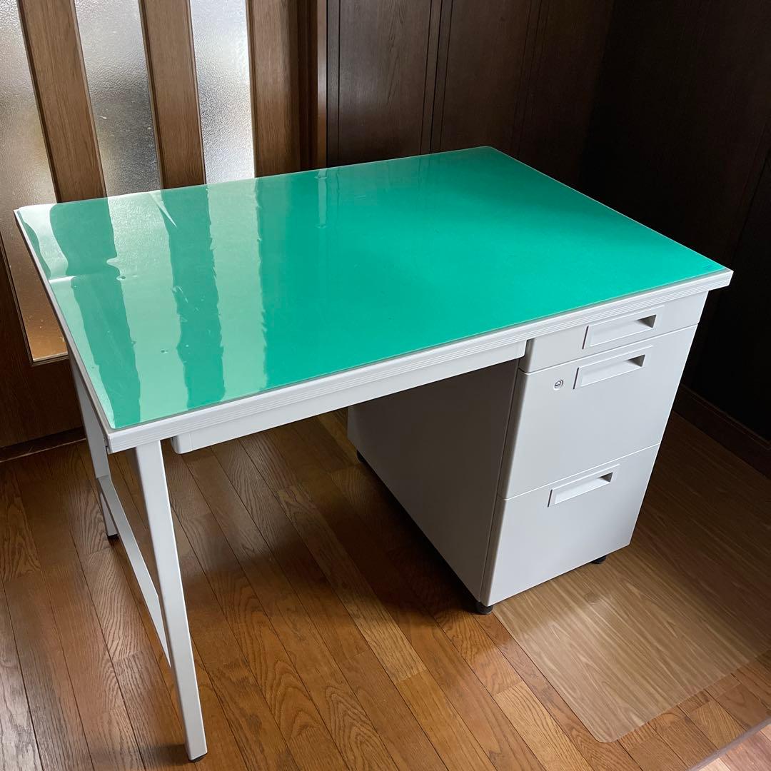 値下げ★コクヨ　事務机　片袖デスク オフィスデスク & デスクマット　鍵無し