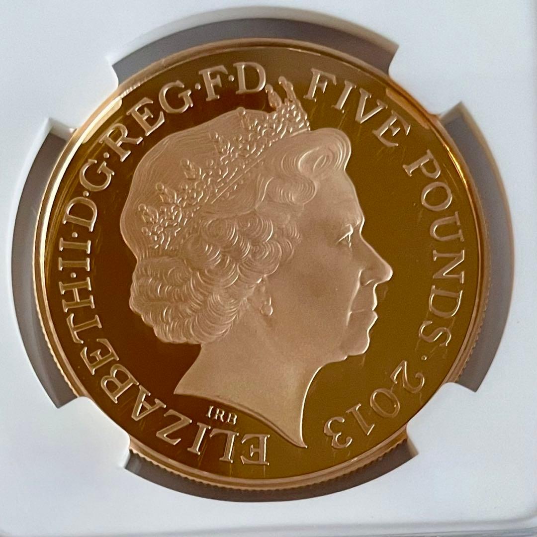【PFUC69】エリザベス女王陛下の戴冠60周年記念　5ポンドプルーフ金貨