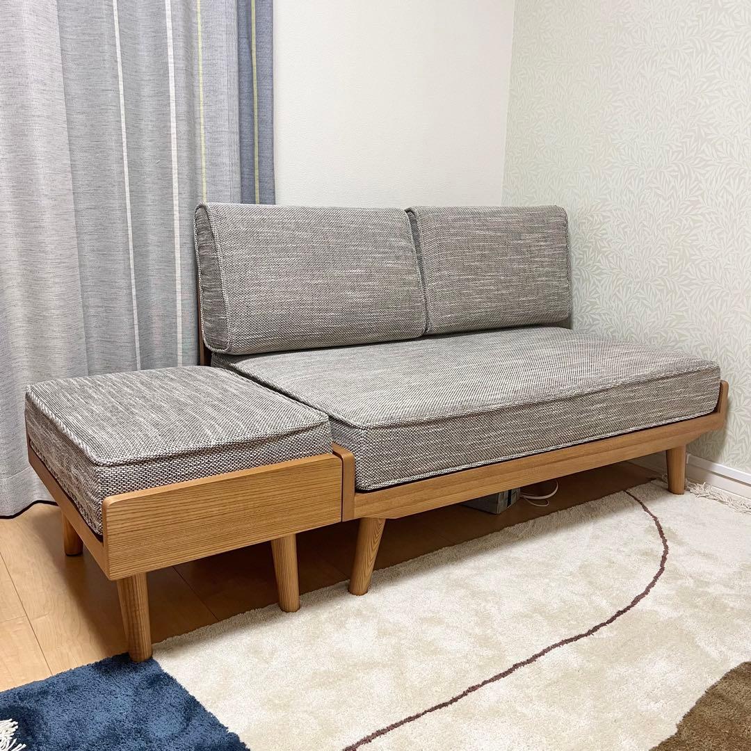 【ほぼ新品】unico ウニコ アルベロ 2人掛けソファ＋オットマン