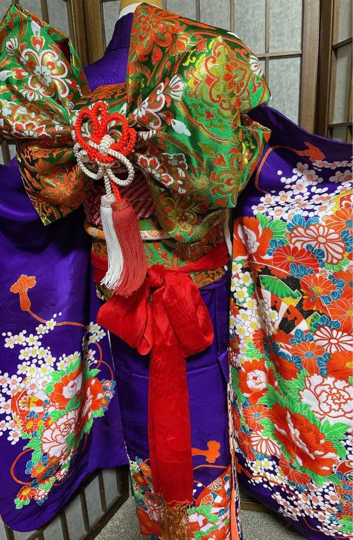 七五三、日本舞踊、7歳紫お着物