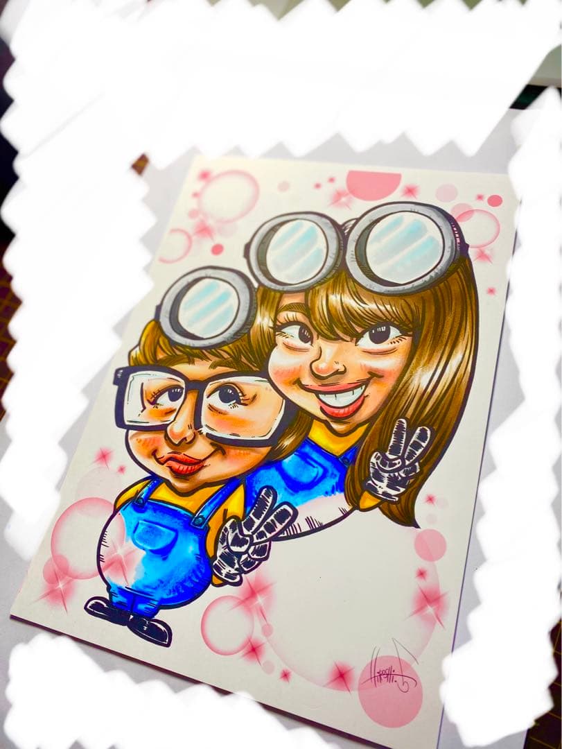 世界で1枚のオーダーメイド似顔絵★★プレミアムver★ウェディングスタイル