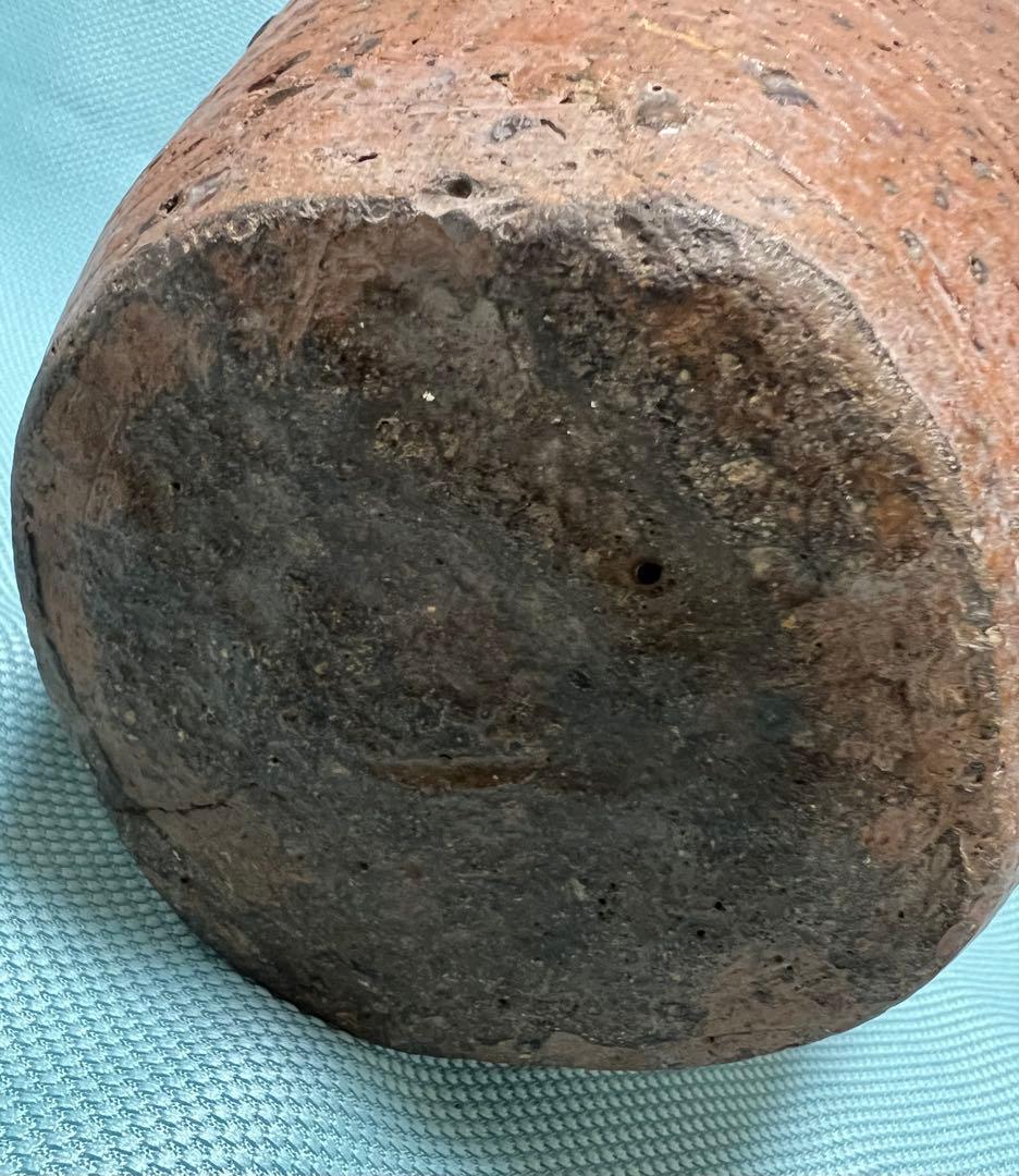 中国明朝（青釉 四耳壺）陶器 骨董品 時代物 高さ24cm解体整理品現状品のみ