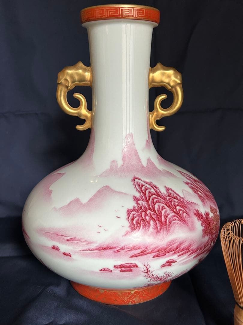 清代　乾隆年製　花器　時代物　中国美術