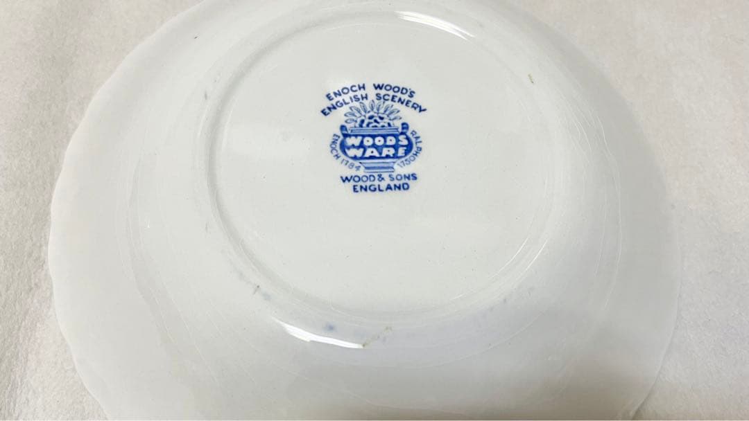 【ヴィンテージ】英WOOD&SONS ENGLISH SCENERYスープ皿2枚