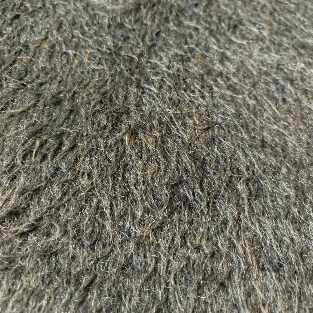 毛足長 60s シャギー モヘアニット Vネック ダークグレー ビッグサイズ L