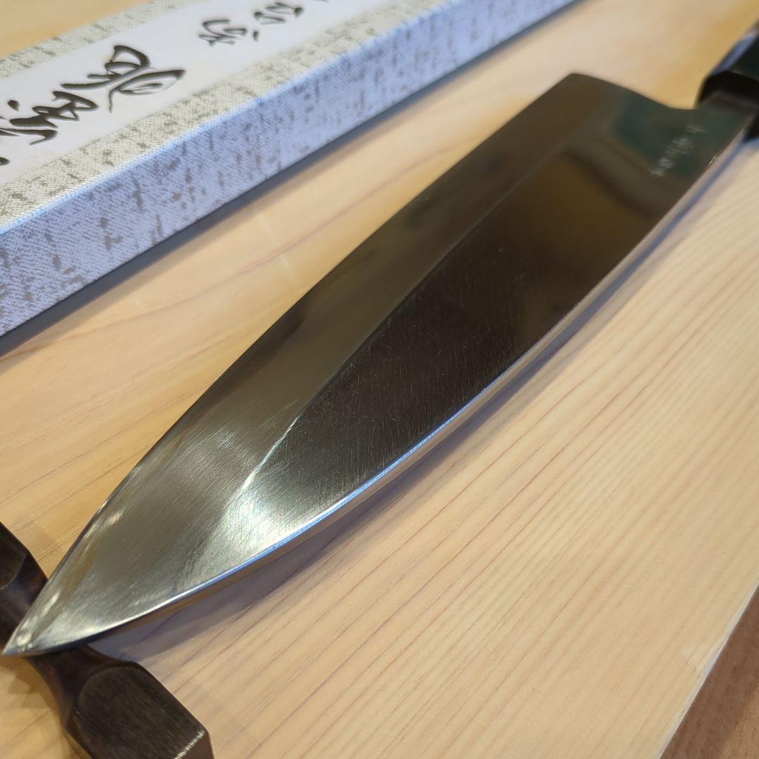 尚台正吉　出刃包丁 八寸　上（青鋼）黒檀柄