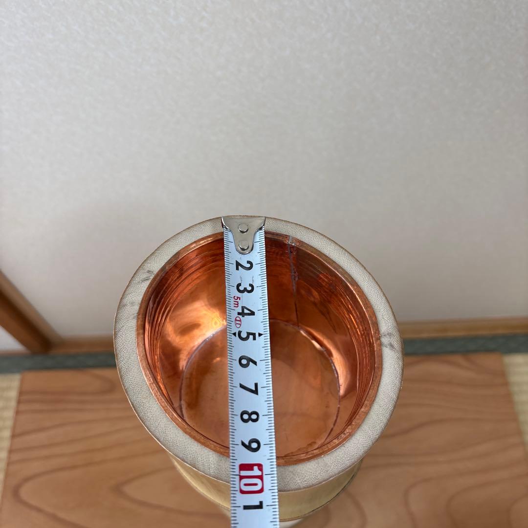 45 美品　根付き　二重切り　二重切　 生け花　竹花入れ　華道具