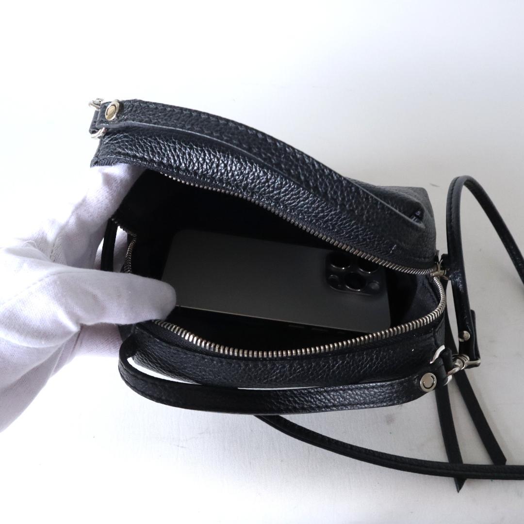 美品ジャンニキアリーニ アリファS 2wayショルダーバッグ ブラックイタリア製
