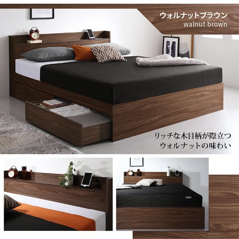 最安値！マットレスなし セミダブルベッド 収納 コンセント 送料込み！ 29