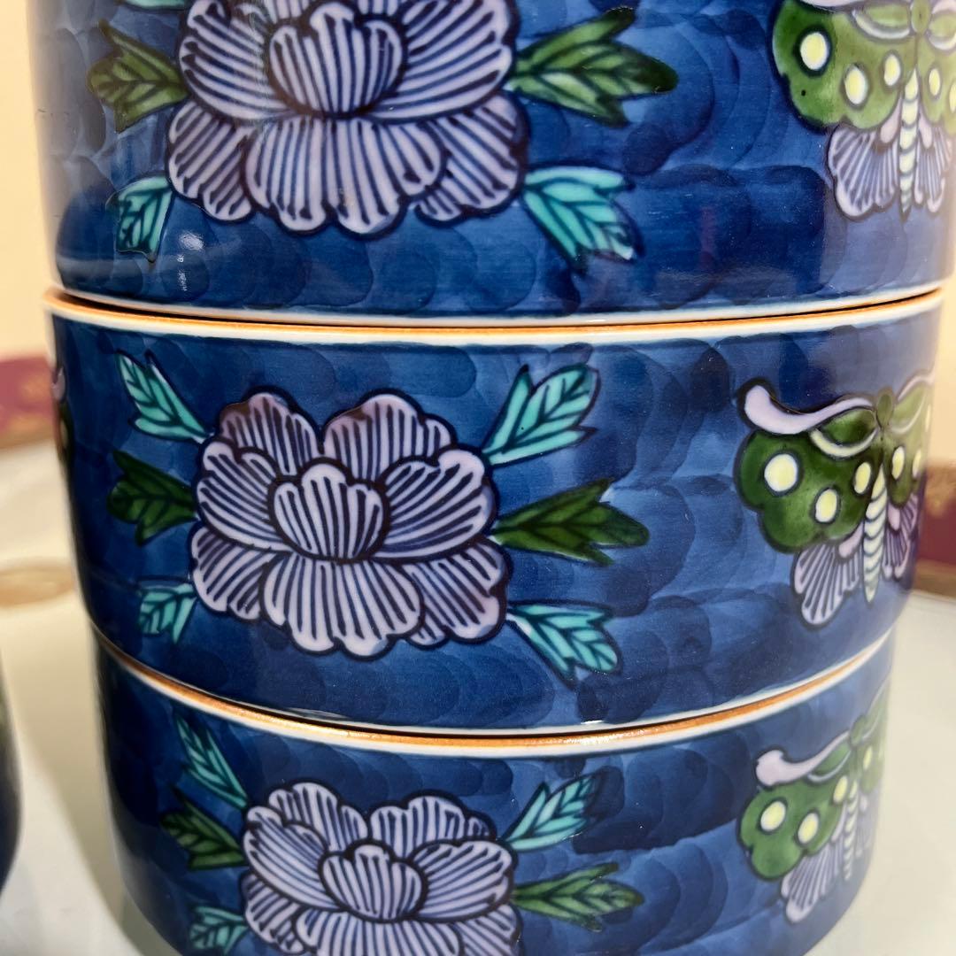 源右衛門　染錦花蝶紋　五段重（G）