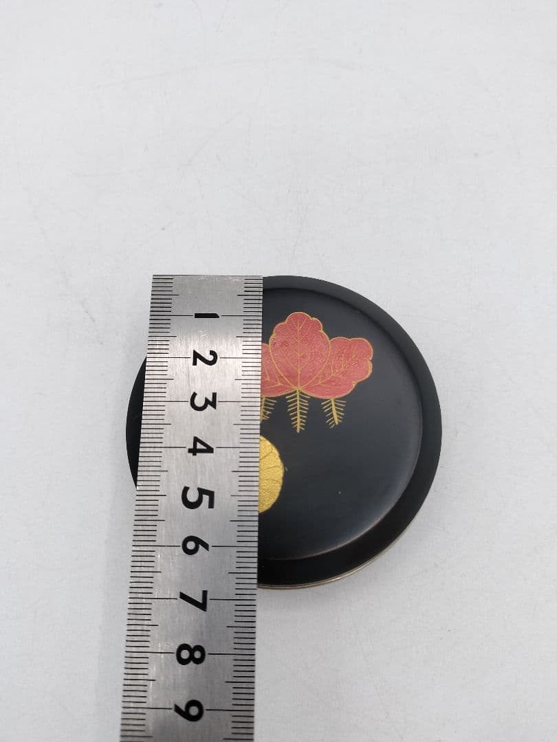 c863 香合 高台寺蒔絵 海仙在判 岡本湯斉　木箱 茶道具 古物