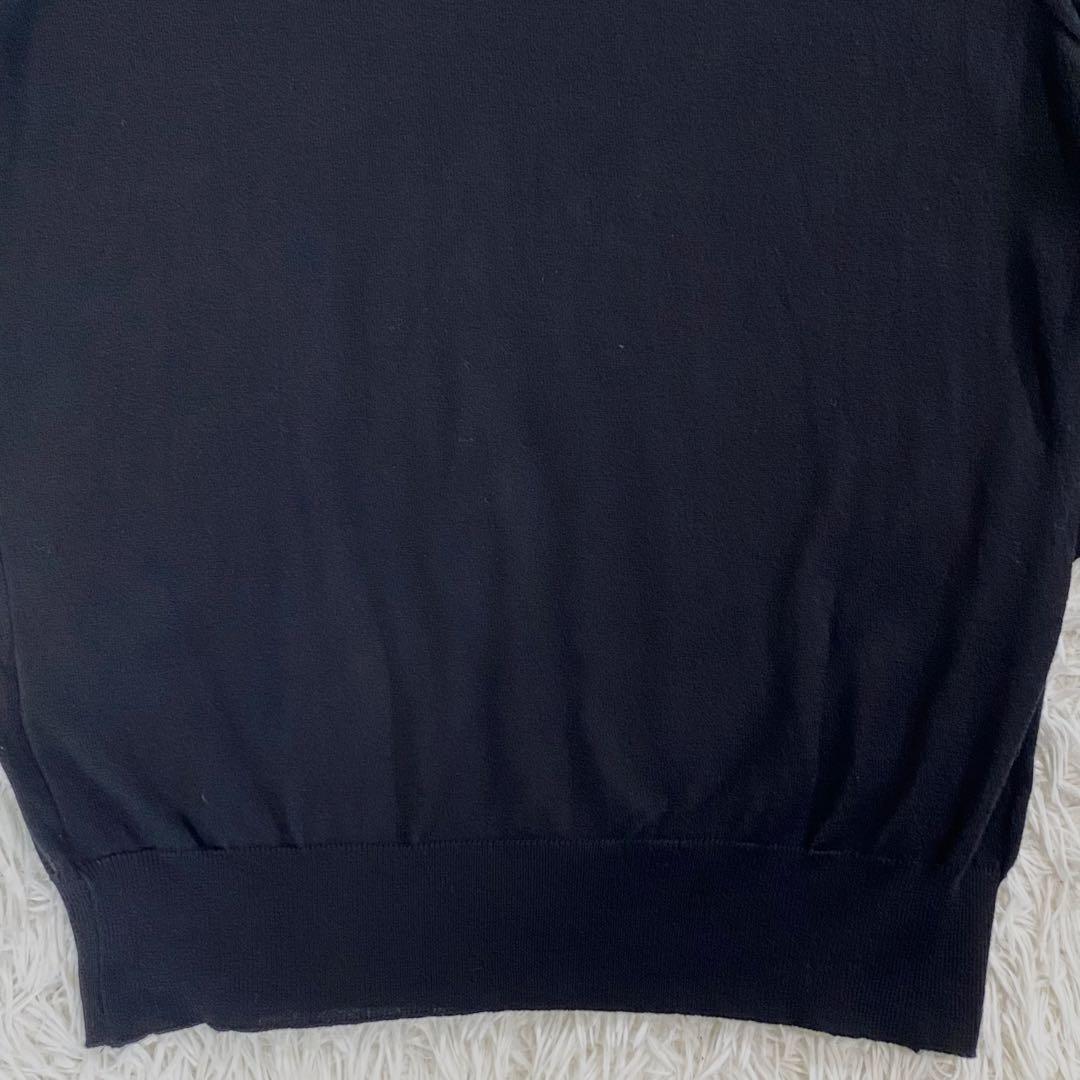 【美品】イタリア製 BEAMSf コットンニット ビームスエフ　ブラック　長袖