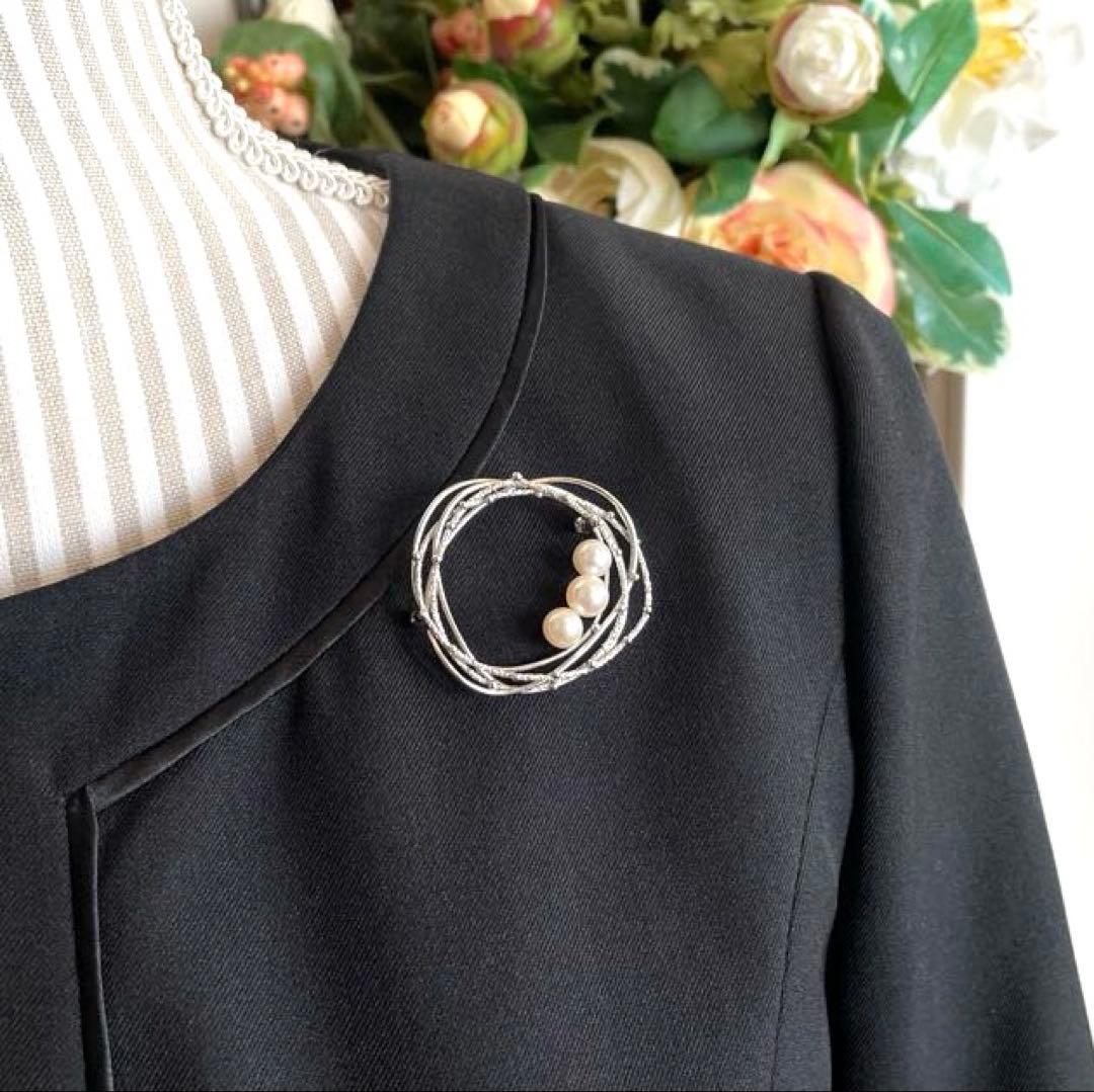 ミキモト　パールブローチ　入学式　卒業式　ブランド　刻印　コサージュ　シルバー製