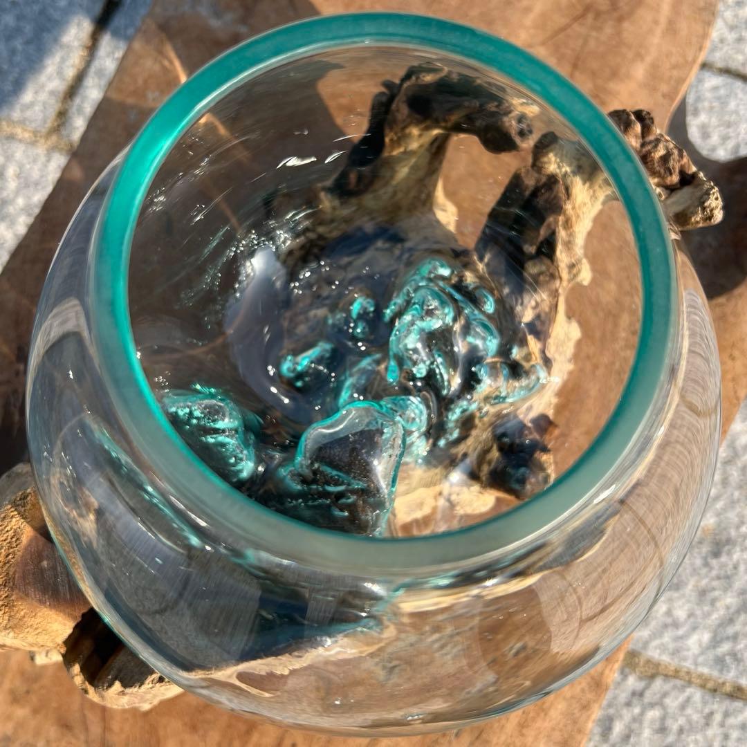 流木ガラスオブジェ特大E 花瓶 金魚鉢 テラリウム フラワーポット 水槽 アート
